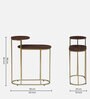 Mette Metal End Table In Natural Finish With Wooden Top