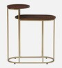 Mette Metal End Table In Natural Finish With Wooden Top