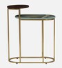 Mette Onex Porcelain Top End  Table With Gold Finish