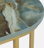 Mette Onex Porcelain Top End  Table With Gold Finish