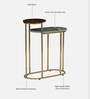 Mette Onex Porcelain Top End  Table With Gold Finish