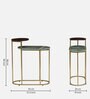 Mette Onex Porcelain Top End  Table With Gold Finish