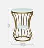 Mette White Porcelain Top End Table With Gold Finish
