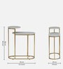 Mette White Porcelain Top End Table With Gold Finish