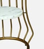 Mette White Porcelain Top End Table With Gold Finish
