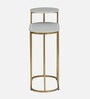 Mette White Porcelain Top End Table With Gold Finish