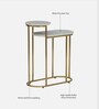Mette White Porcelain Top End Table With Gold Finish