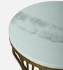 Mette White Porcelain Top End Table With Gold Finish
