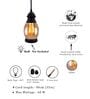 Metz Black Glass Hanging Light