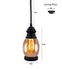 Metz Black Glass Hanging Light