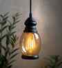 Metz Black Glass Hanging Light
