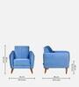 Meville Fabric 1 Seater Sofa in Powder Blue Colour