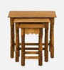 Mexico  Sheesham Wood Nest Of Tables in Scratch Resistant Rustic Teak Finish