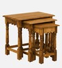 Mexico  Sheesham Wood Nest Of Tables in Scratch Resistant Rustic Teak Finish