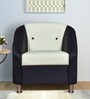 Mexico Leatherette 1 Seater Sofa in Black Ivory Colour