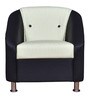 Mexico Leatherette 1 Seater Sofa in Black Ivory Colour