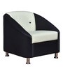 Mexico Leatherette 1 Seater Sofa in Black Ivory Colour