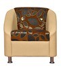 Mexico Leatherette 1 Seater Sofa in Brown Ivory Colour