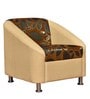 Mexico Leatherette 1 Seater Sofa in Brown Ivory Colour