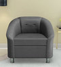 Mexico Leatherette 1 Seater Sofa in Black Colour