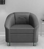 Mexico Leatherette 1 Seater Sofa in Black Colour