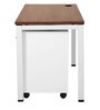 Mexico Study Table with Pedestal in Dark Acacia & White Colour