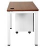 Mexico Study Table with Pedestal in Dark Acacia & White Colour