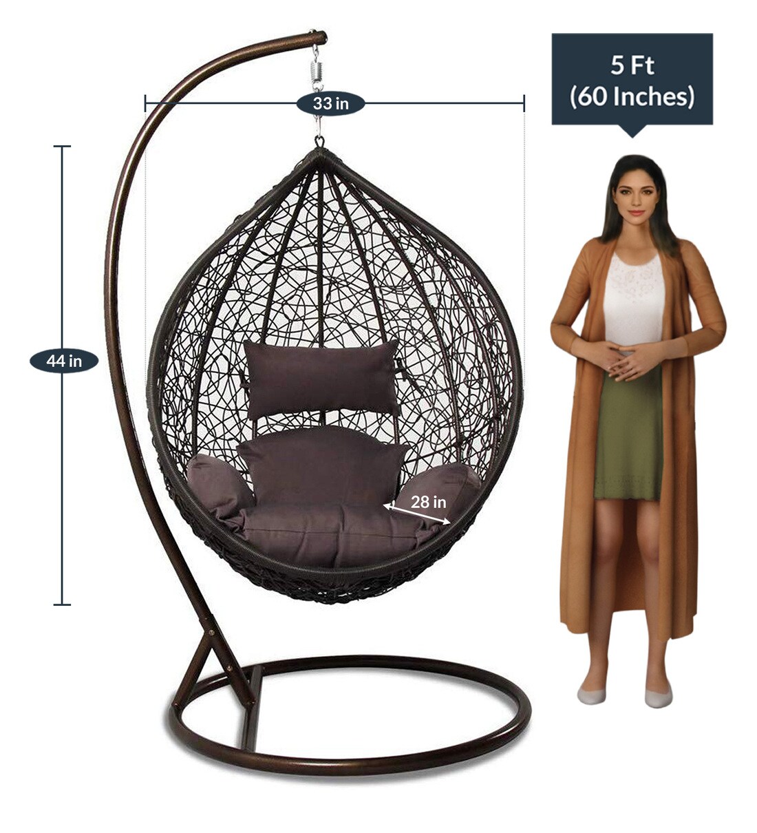 Buy Mia Swing in Brown Colour by Carry Bird Online Swings Swings
