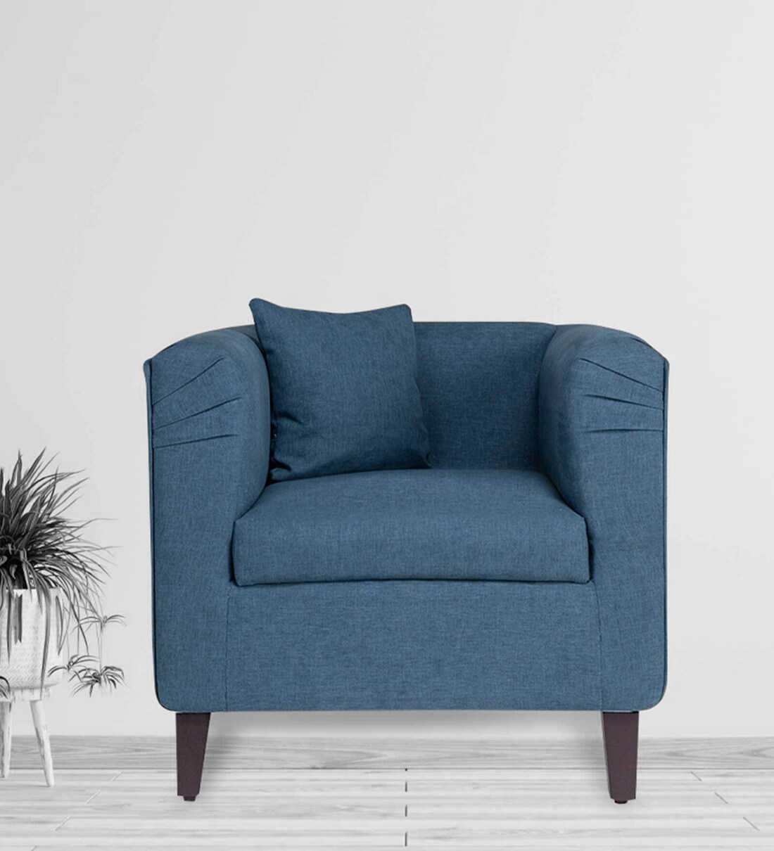 Buy Miami 1 Seater Sofa in Sapphire Blue Colour by Wakefit Online