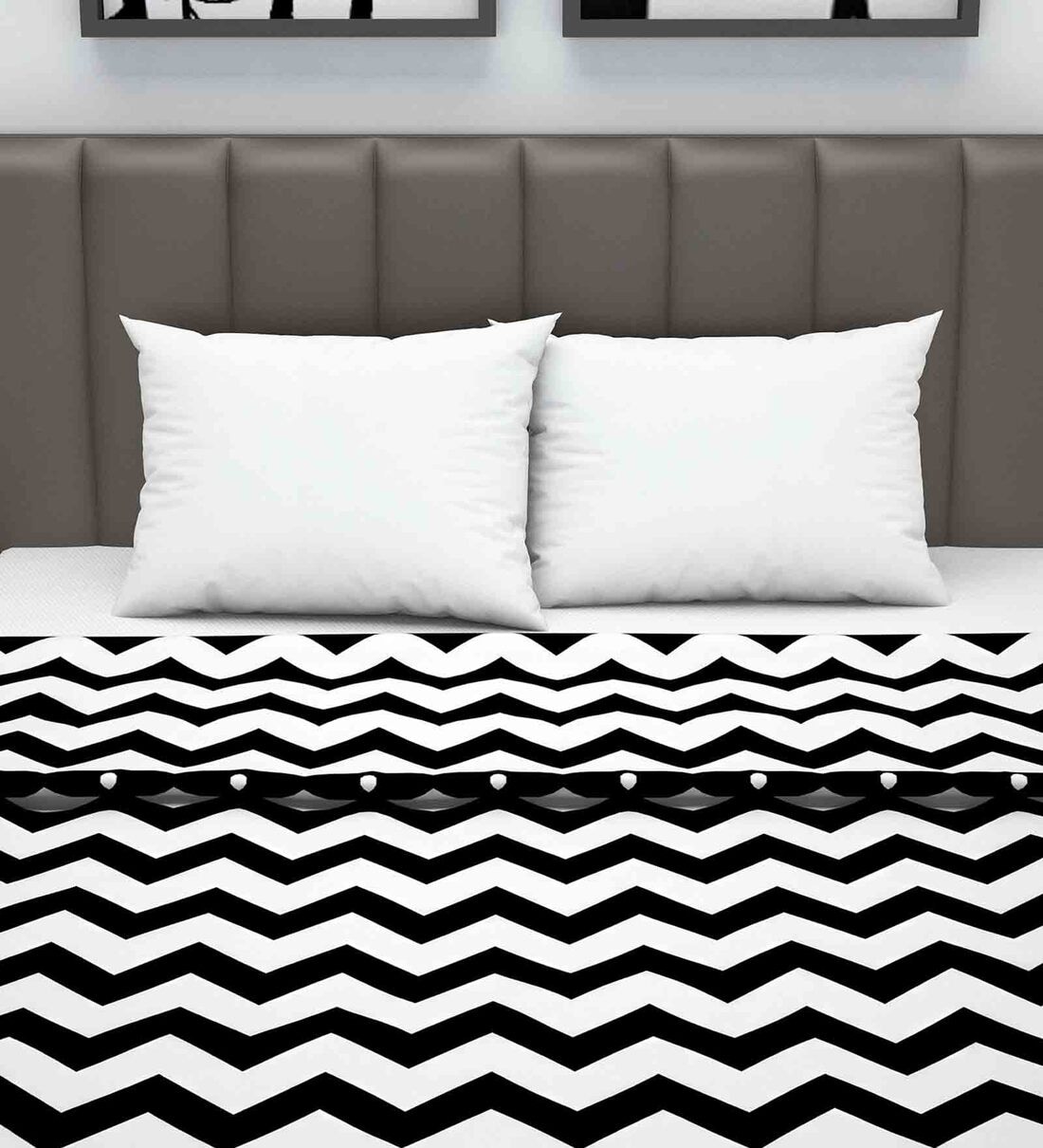 Microfiber 120 GSM Geometric Print Black and White Double Bed AC Dohar  Quilt Blanket