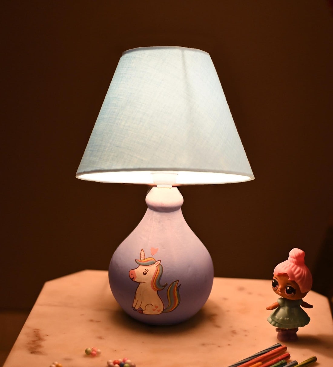 Blue deals kids lamp