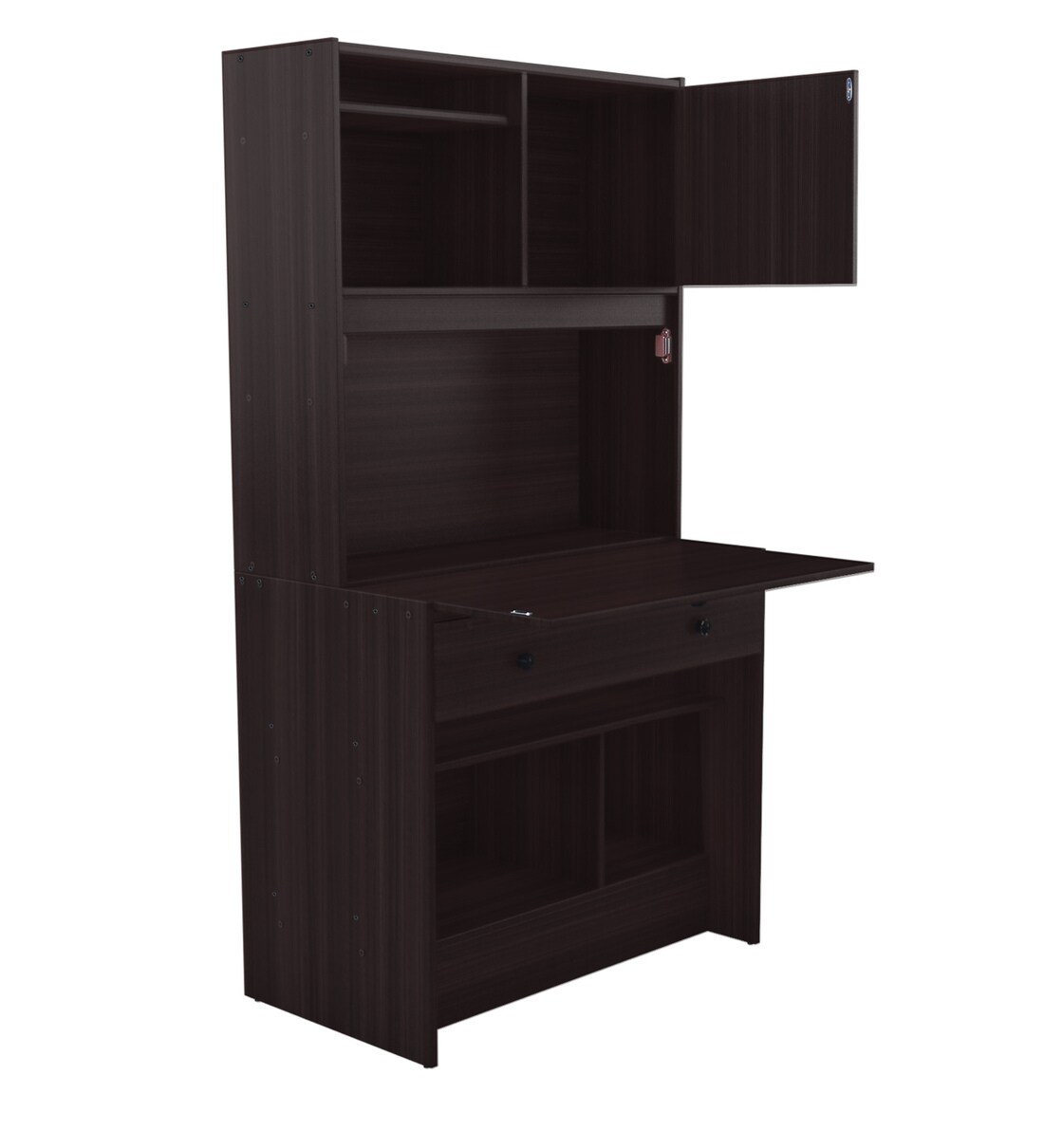 Buy Miko Hutch Table In Wenge Finish By Mintwud Online Hutch Desks Study Tables Furniture