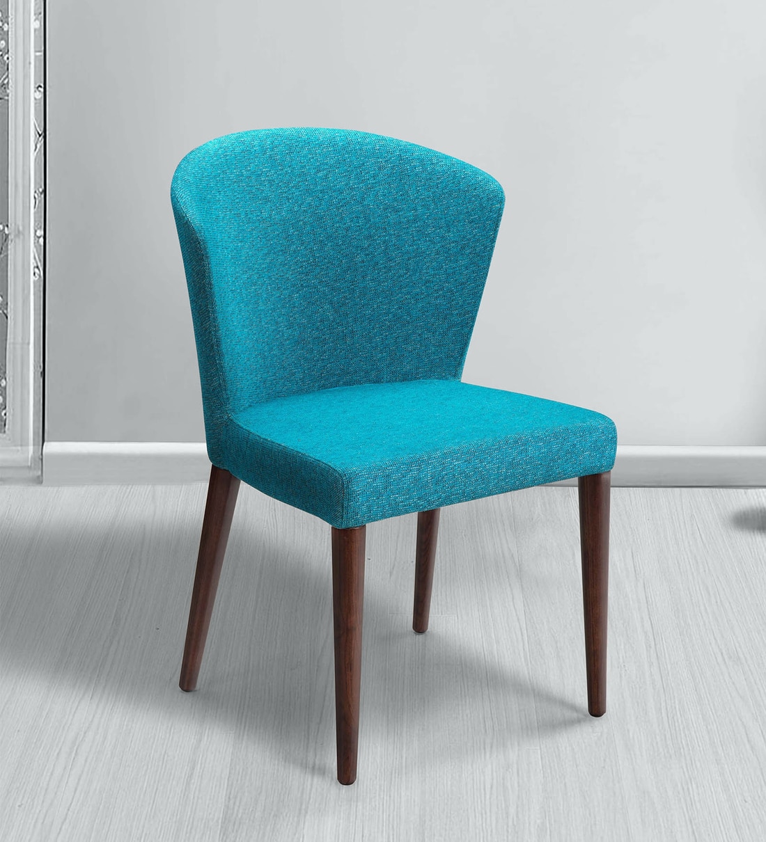 Buy Mila Upholstered Living Chair In Peacock Blue Colour By Shearling Online Uphlostered Side Dining Chairs Dining Furniture Pepperfry Product