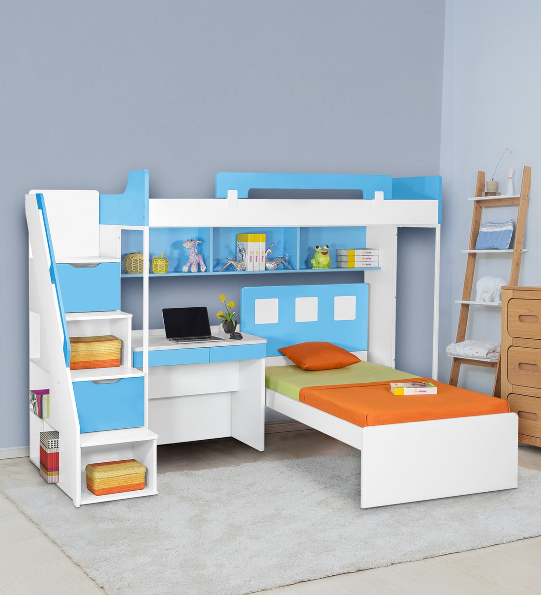 kids study table on bed