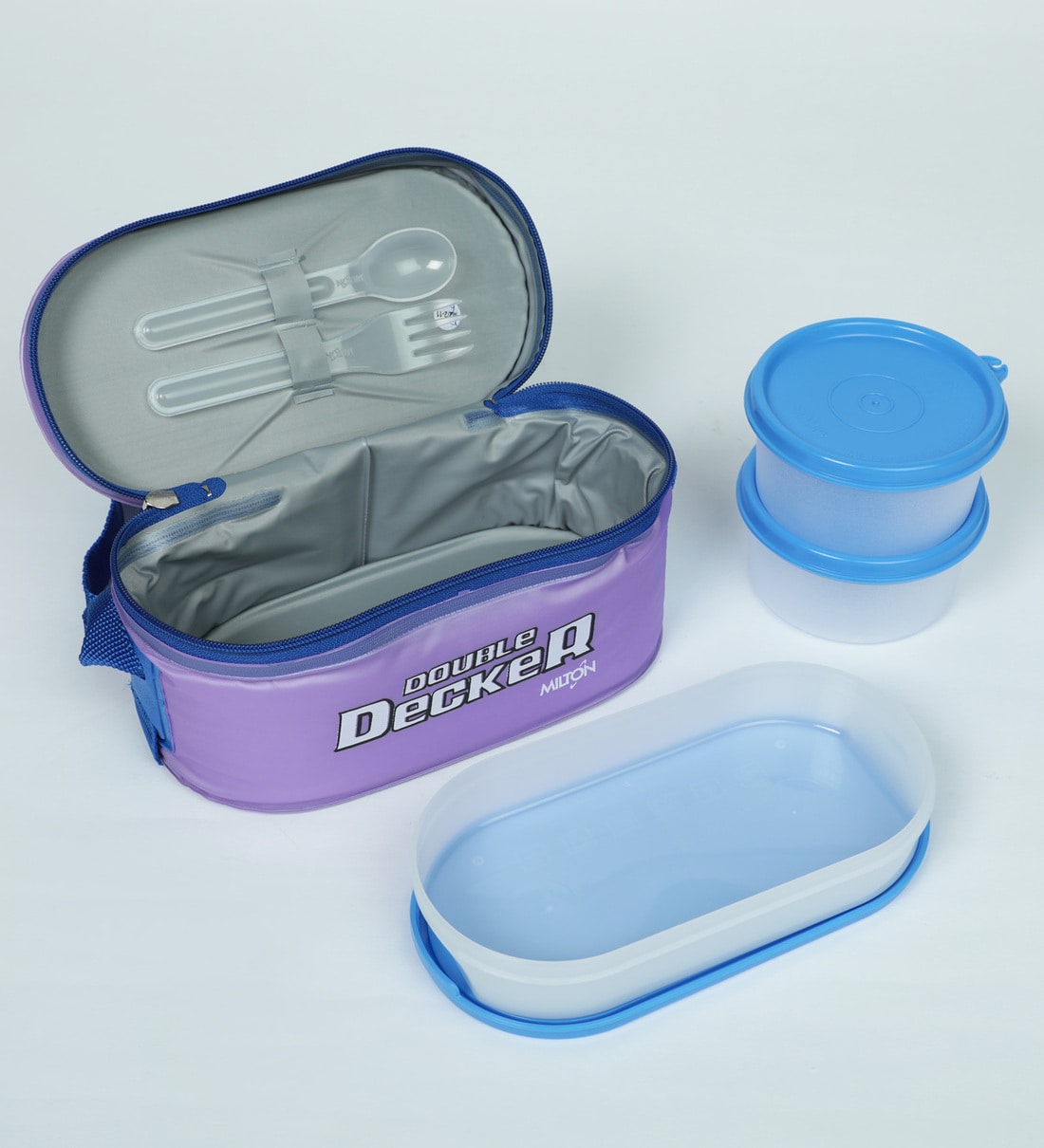 Buy Milton Double Decker Lunch Box, Purple, 420 ML Online Lunch Box