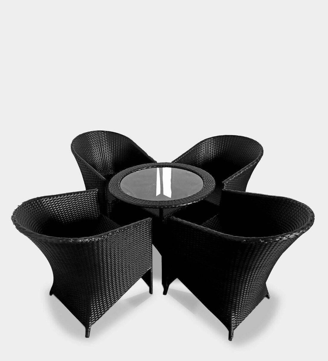 Buy Mina Patio Coffee Table Set In Black Finish By Zecado Online