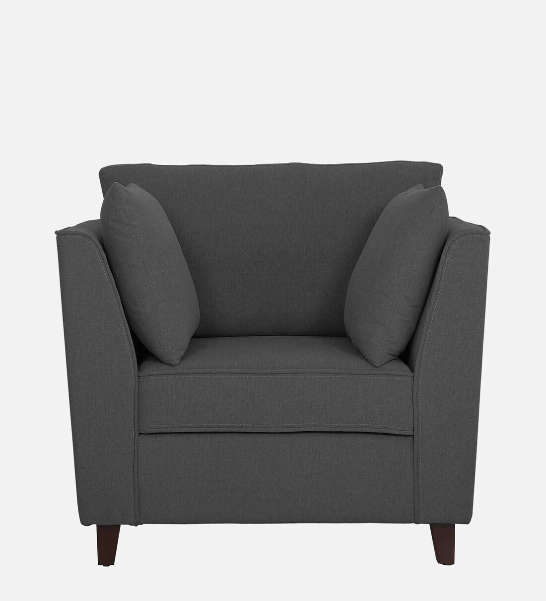 Buy Miranda Fabric 1 Seater Sofa In Steel Grey Colour By Woodsworth