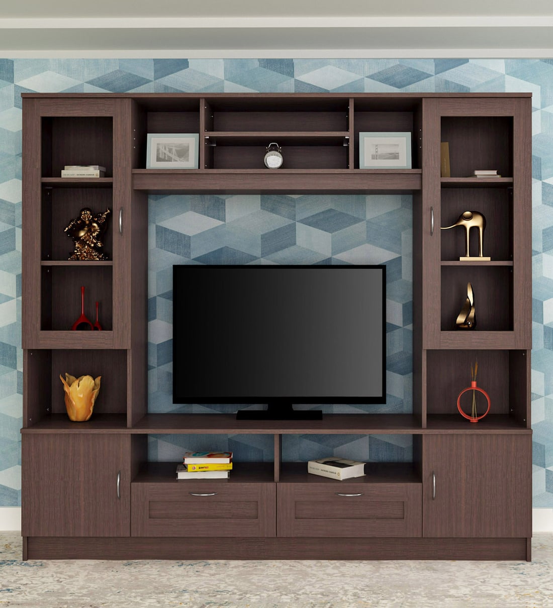Buy Missouri Wall TV Unit in Walnut By HomeTown Online TV Units TV
