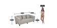 Mia Fabric 3 Seater Sofa In Ash Grey Colour