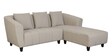 Mia Fabric LHS Sectional Sofa (2 + Lounger) in Beige Colour