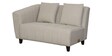 Mia Fabric LHS Sectional Sofa (2 + Lounger) in Beige Colour