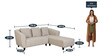 Mia Fabric LHS Sectional Sofa (2 + Lounger) in Beige Colour