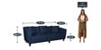 Mia Fabric 3 Seater Sofa In Blue Colour