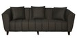 Mia Fabric 3 Seater Sofa In Brown Colour