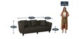 Mia Fabric 3 Seater Sofa In Brown Colour