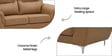 Miami 3 Seater Sofa In Brown Colour