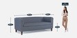 Miami Fabric 3 Seater Sofa in Omega Blue Colour