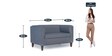 Miami Fabric 2 Seater Sofa in Omega Blue Colour