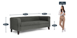 Miami Fabric 3 Seater Sofa in Ash Grey Colour