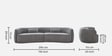 Miami Fabric 4 Seater Sofa In Grey Colour